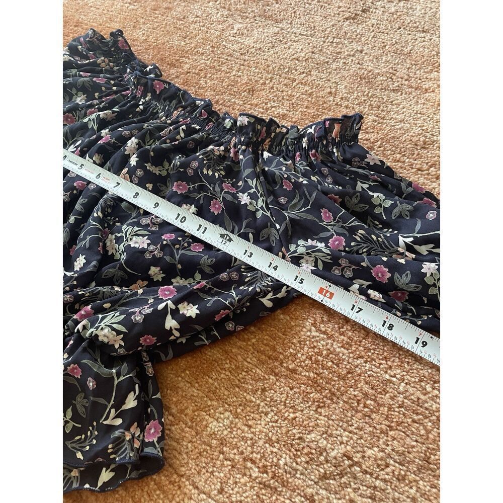 SAINTS & HEARTS FLORAL PRINT PUFF SLEEVES PEASANT BLOUSE USA Size S - Picture 4 of 7